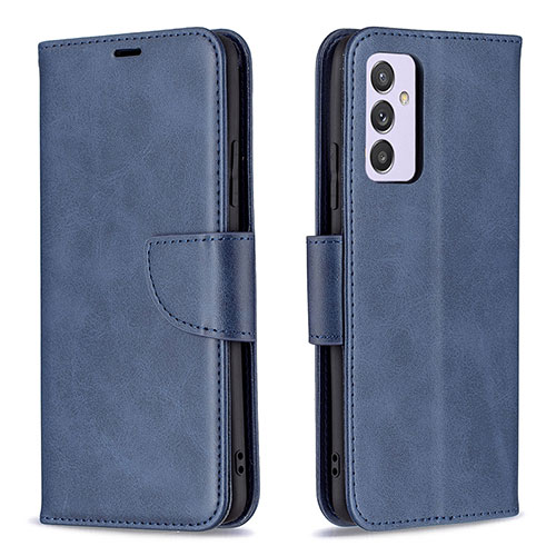 Leather Case Stands Flip Cover Holder B04F for Samsung Galaxy A24 4G Blue