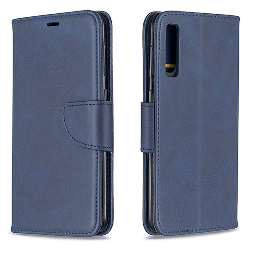 Leather Case Stands Flip Cover Holder B04F for Samsung Galaxy A30S Blue