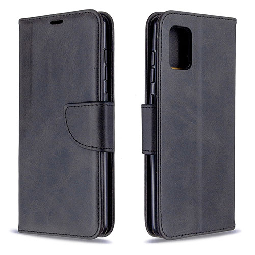 Leather Case Stands Flip Cover Holder B04F for Samsung Galaxy A31 Black