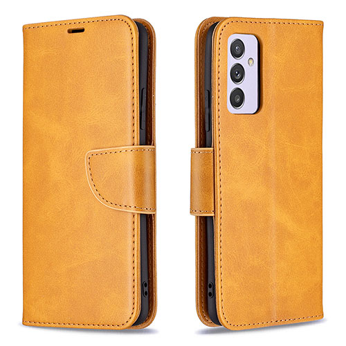 Leather Case Stands Flip Cover Holder B04F for Samsung Galaxy A34 5G Light Brown