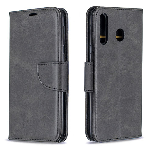 Leather Case Stands Flip Cover Holder B04F for Samsung Galaxy A40s Black