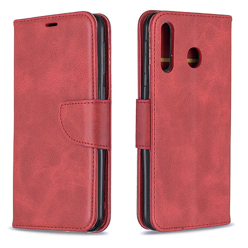 Leather Case Stands Flip Cover Holder B04F for Samsung Galaxy A40s Red