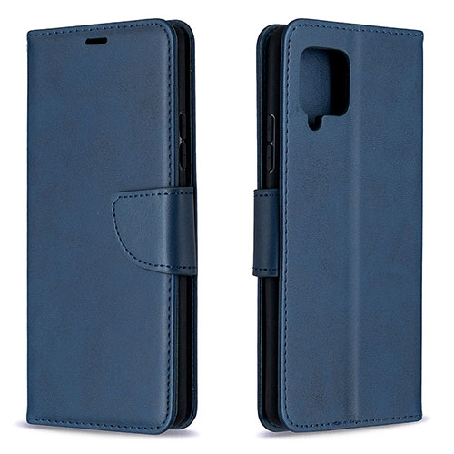 Leather Case Stands Flip Cover Holder B04F for Samsung Galaxy A42 5G Blue