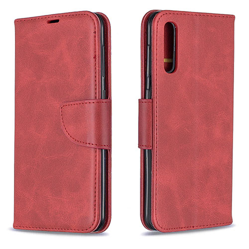 Leather Case Stands Flip Cover Holder B04F for Samsung Galaxy A50 Red