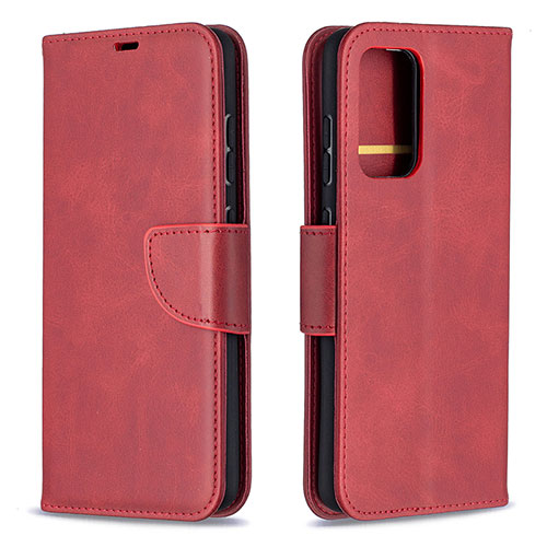 Leather Case Stands Flip Cover Holder B04F for Samsung Galaxy A52 5G Red