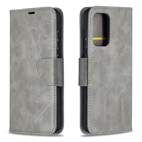 Leather Case Stands Flip Cover Holder B04F for Samsung Galaxy A52s 5G Gray