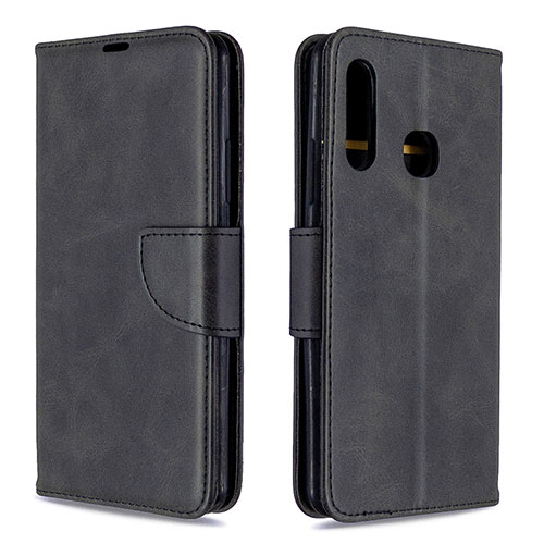 Leather Case Stands Flip Cover Holder B04F for Samsung Galaxy A70E Black