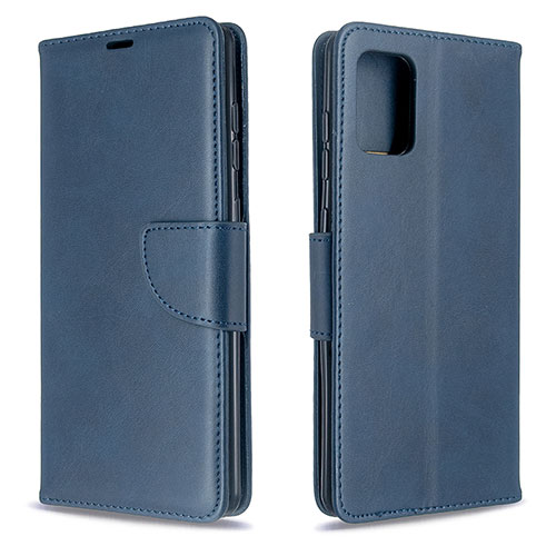 Leather Case Stands Flip Cover Holder B04F for Samsung Galaxy A71 4G A715 Blue