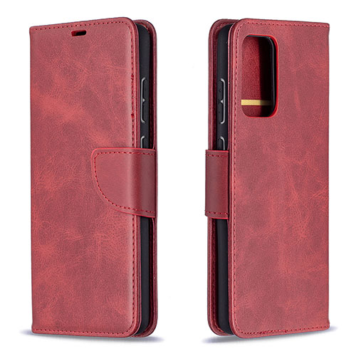 Leather Case Stands Flip Cover Holder B04F for Samsung Galaxy A72 4G Red