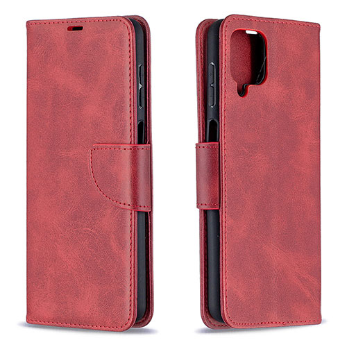 Leather Case Stands Flip Cover Holder B04F for Samsung Galaxy M12 Red