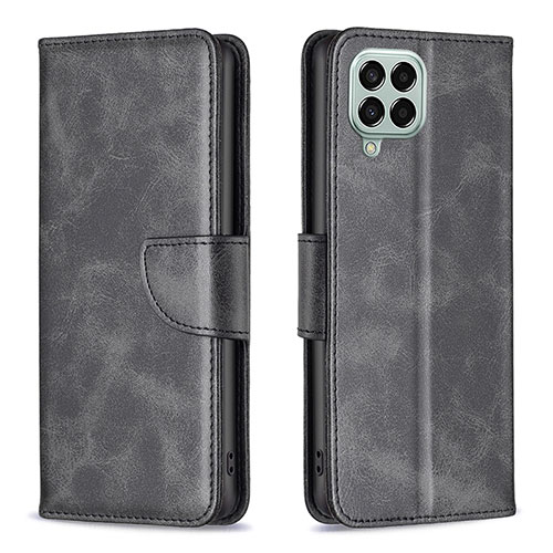 Leather Case Stands Flip Cover Holder B04F for Samsung Galaxy M33 5G Black