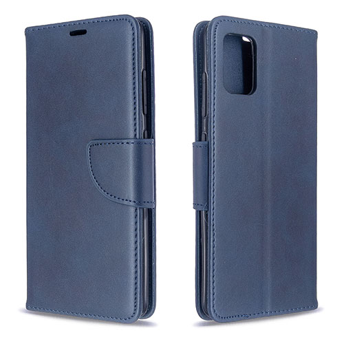 Leather Case Stands Flip Cover Holder B04F for Samsung Galaxy M40S Blue