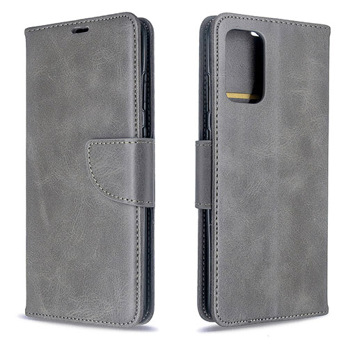 Leather Case Stands Flip Cover Holder B04F for Samsung Galaxy S20 5G Gray