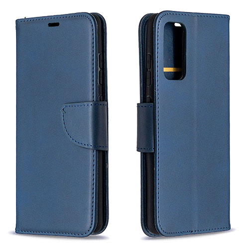 Leather Case Stands Flip Cover Holder B04F for Samsung Galaxy S20 FE 4G Blue