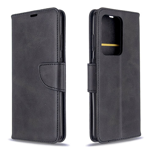 Leather Case Stands Flip Cover Holder B04F for Samsung Galaxy S20 Plus 5G Black