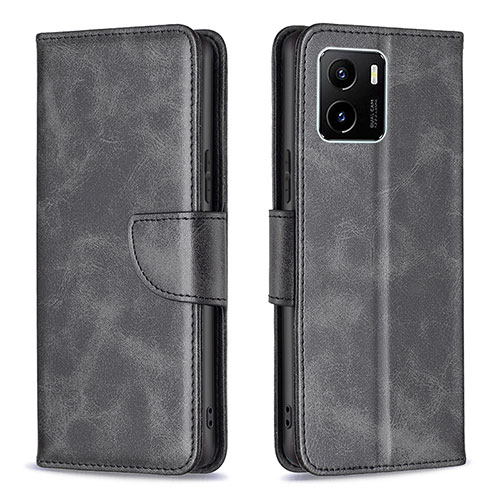 Leather Case Stands Flip Cover Holder B04F for Vivo Y01 Black