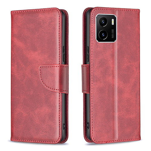 Leather Case Stands Flip Cover Holder B04F for Vivo Y01 Red