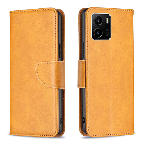 Leather Case Stands Flip Cover Holder B04F for Vivo Y01A Light Brown