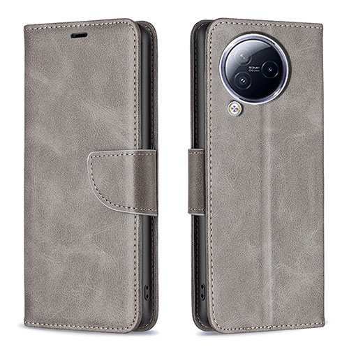 Leather Case Stands Flip Cover Holder B04F for Xiaomi Civi 3 5G Gray