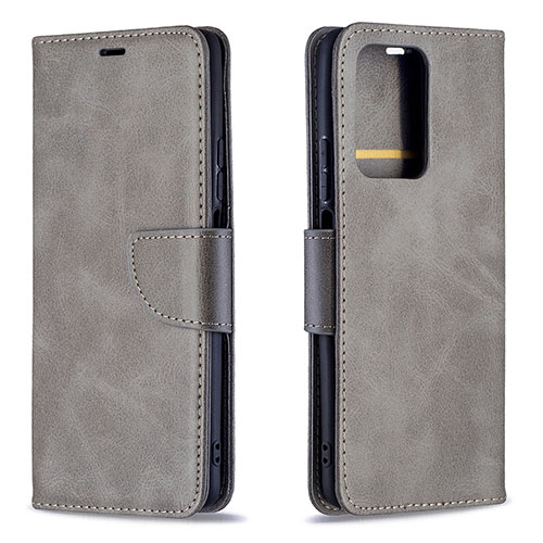 Leather Case Stands Flip Cover Holder B04F for Xiaomi Mi 11T Pro 5G Gray