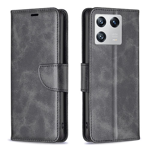 Leather Case Stands Flip Cover Holder B04F for Xiaomi Mi 13 Pro 5G Black