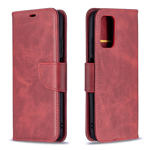 Leather Case Stands Flip Cover Holder B04F for Xiaomi Poco M3 Red