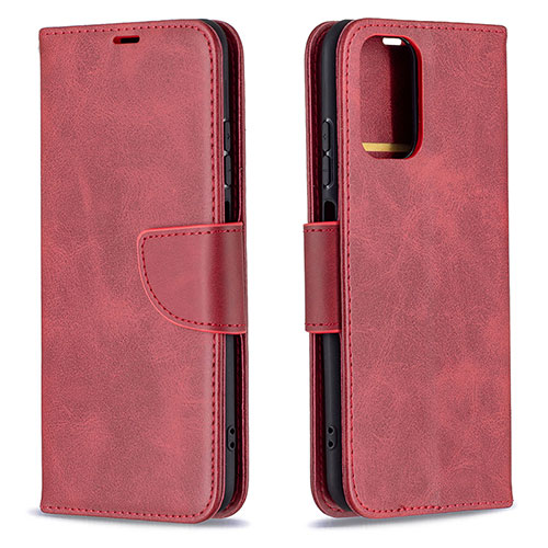 Leather Case Stands Flip Cover Holder B04F for Xiaomi Poco M5S Red