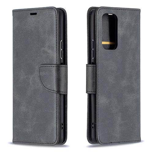 Leather Case Stands Flip Cover Holder B04F for Xiaomi Redmi Note 10 Pro 4G Black