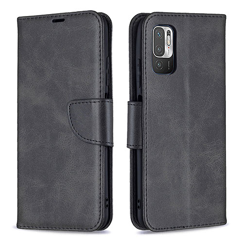 Leather Case Stands Flip Cover Holder B04F for Xiaomi Redmi Note 11 SE 5G Black