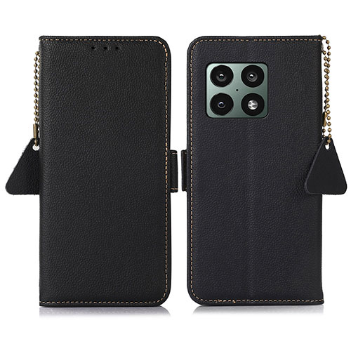 Leather Case Stands Flip Cover Holder B04H for OnePlus 10 Pro 5G Black