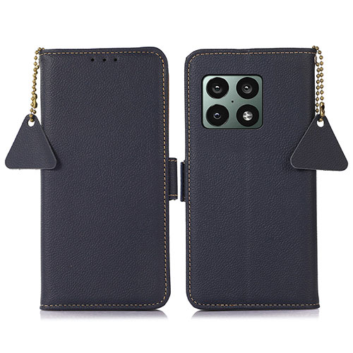 Leather Case Stands Flip Cover Holder B04H for OnePlus 10 Pro 5G Blue