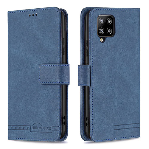 Leather Case Stands Flip Cover Holder B05F for Samsung Galaxy A42 5G Blue