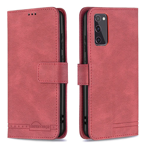 Leather Case Stands Flip Cover Holder B05F for Samsung Galaxy S20 FE 5G Red