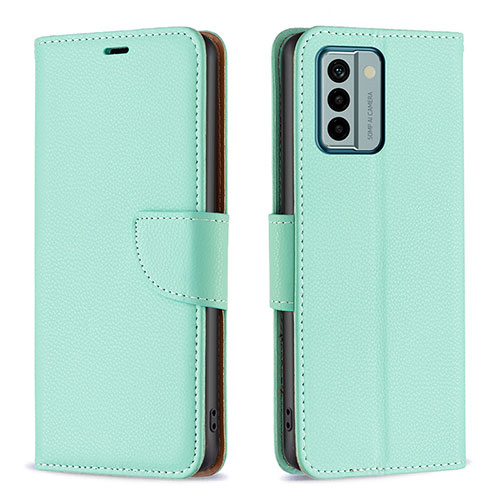 Leather Case Stands Flip Cover Holder B06F for Nokia G22 Green