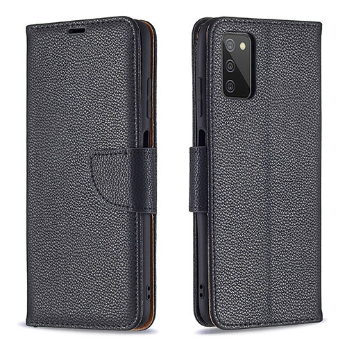 Leather Case Stands Flip Cover Holder B06F for Samsung Galaxy A02s Black