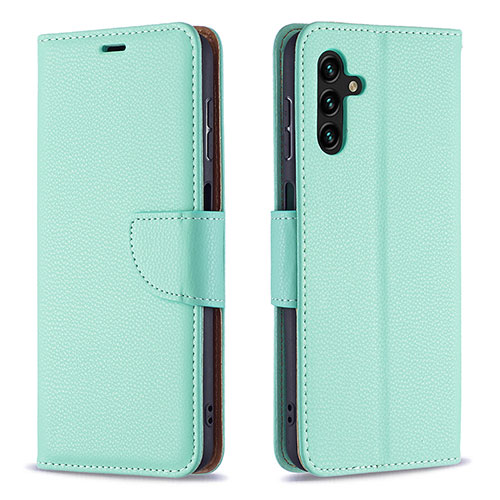 Leather Case Stands Flip Cover Holder B06F for Samsung Galaxy A04s Green