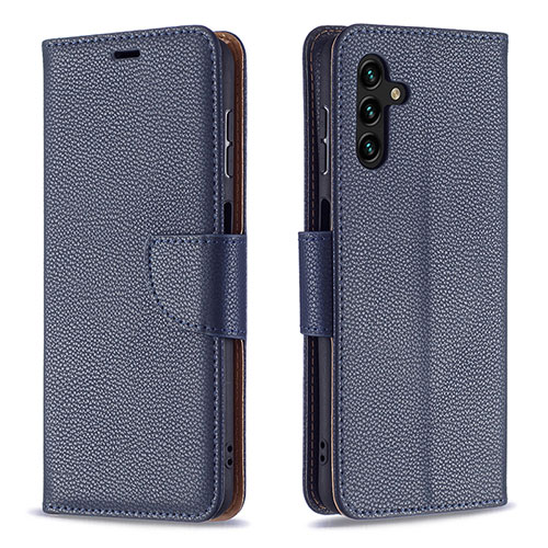 Leather Case Stands Flip Cover Holder B06F for Samsung Galaxy A13 5G Blue