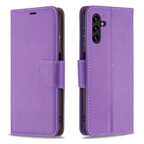 Leather Case Stands Flip Cover Holder B06F for Samsung Galaxy A13 5G Purple