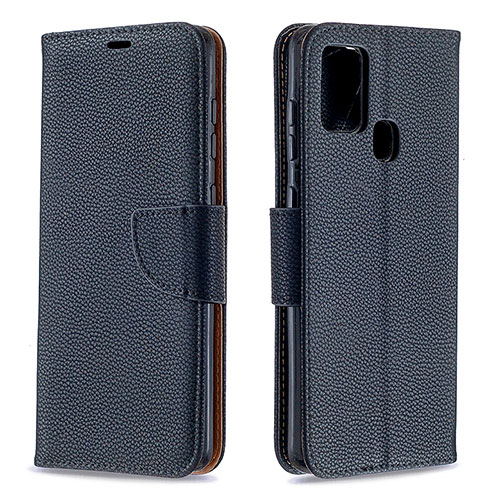 Leather Case Stands Flip Cover Holder B06F for Samsung Galaxy A21s Black