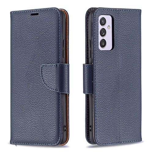 Leather Case Stands Flip Cover Holder B06F for Samsung Galaxy A24 4G Blue