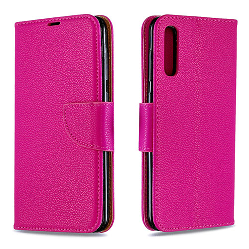 Leather Case Stands Flip Cover Holder B06F for Samsung Galaxy A30S Hot Pink