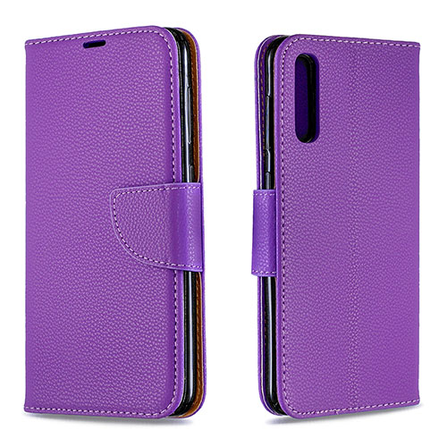 Leather Case Stands Flip Cover Holder B06F for Samsung Galaxy A30S Purple