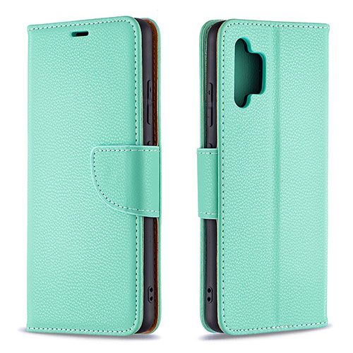 Leather Case Stands Flip Cover Holder B06F for Samsung Galaxy A32 4G Green