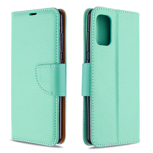 Leather Case Stands Flip Cover Holder B06F for Samsung Galaxy A41 Green