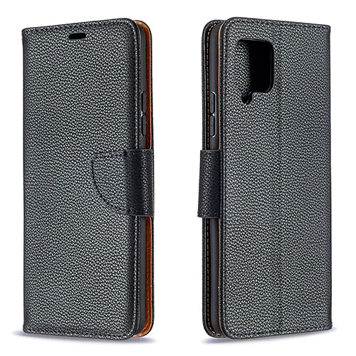 Leather Case Stands Flip Cover Holder B06F for Samsung Galaxy A42 5G Black