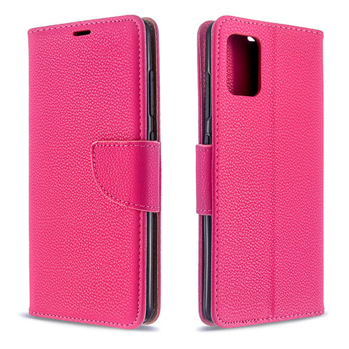 Leather Case Stands Flip Cover Holder B06F for Samsung Galaxy A51 4G Hot Pink