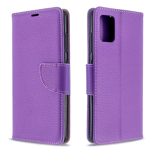 Leather Case Stands Flip Cover Holder B06F for Samsung Galaxy A51 4G Purple