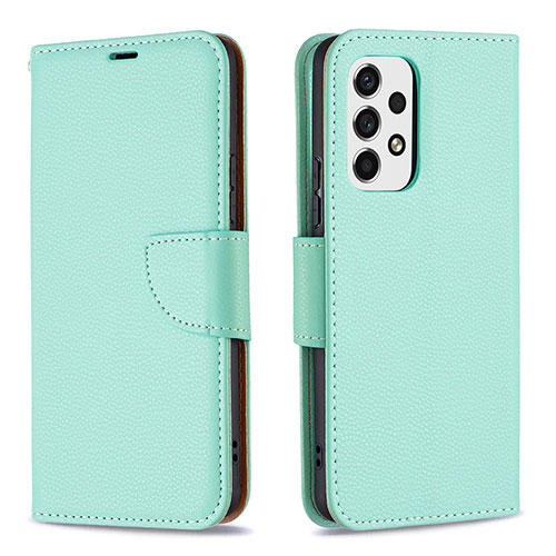 Leather Case Stands Flip Cover Holder B06F for Samsung Galaxy A53 5G Green