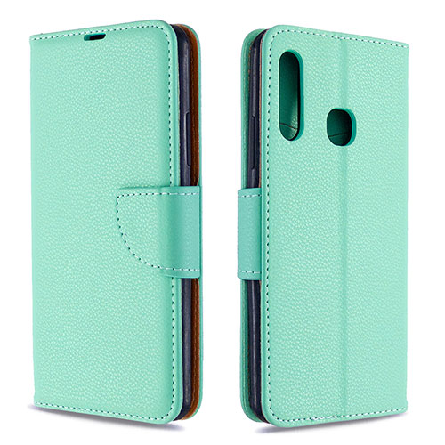 Leather Case Stands Flip Cover Holder B06F for Samsung Galaxy A70E Green