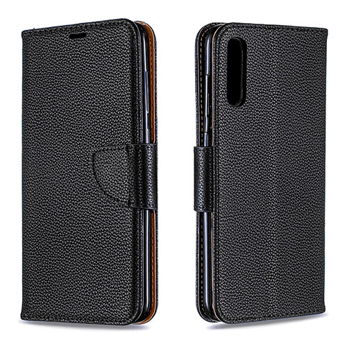 Leather Case Stands Flip Cover Holder B06F for Samsung Galaxy A70S Black